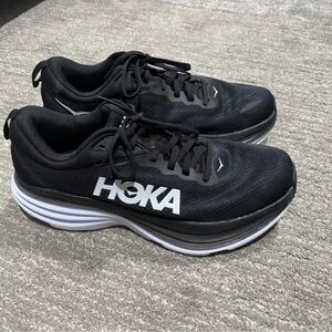 Hoka Black and White Athletic Shoes